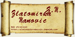 Zlatomirka Manović vizit kartica